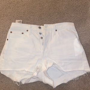 White High Rise Levi Shorts